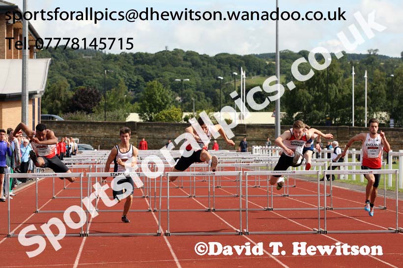 Mens under-20s 110 metres hurdles, EAP International Combined Events, Hexham Northumberland. Photo: David T. Hewitson/Sports for All Pics